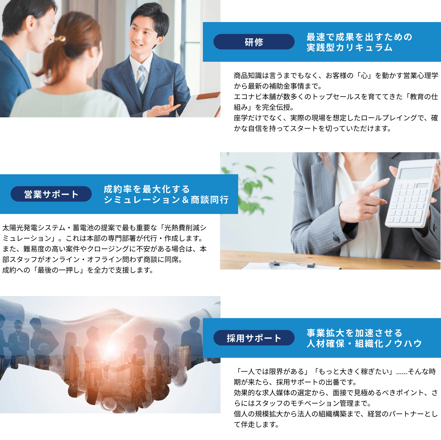 副業スタート（月1件成約）／独立専業モデル（月3件成約）／法人・組織モデル（月10件成約）