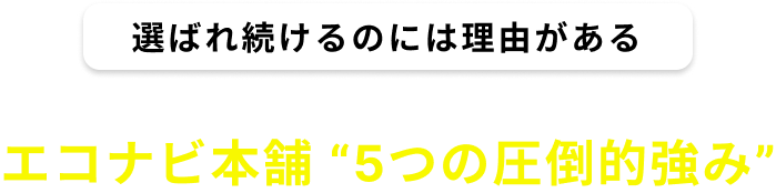 エコナビ本舗 “5つの圧倒的強み”